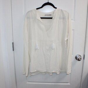 Vince Cream Long-Sleeve Blouse
